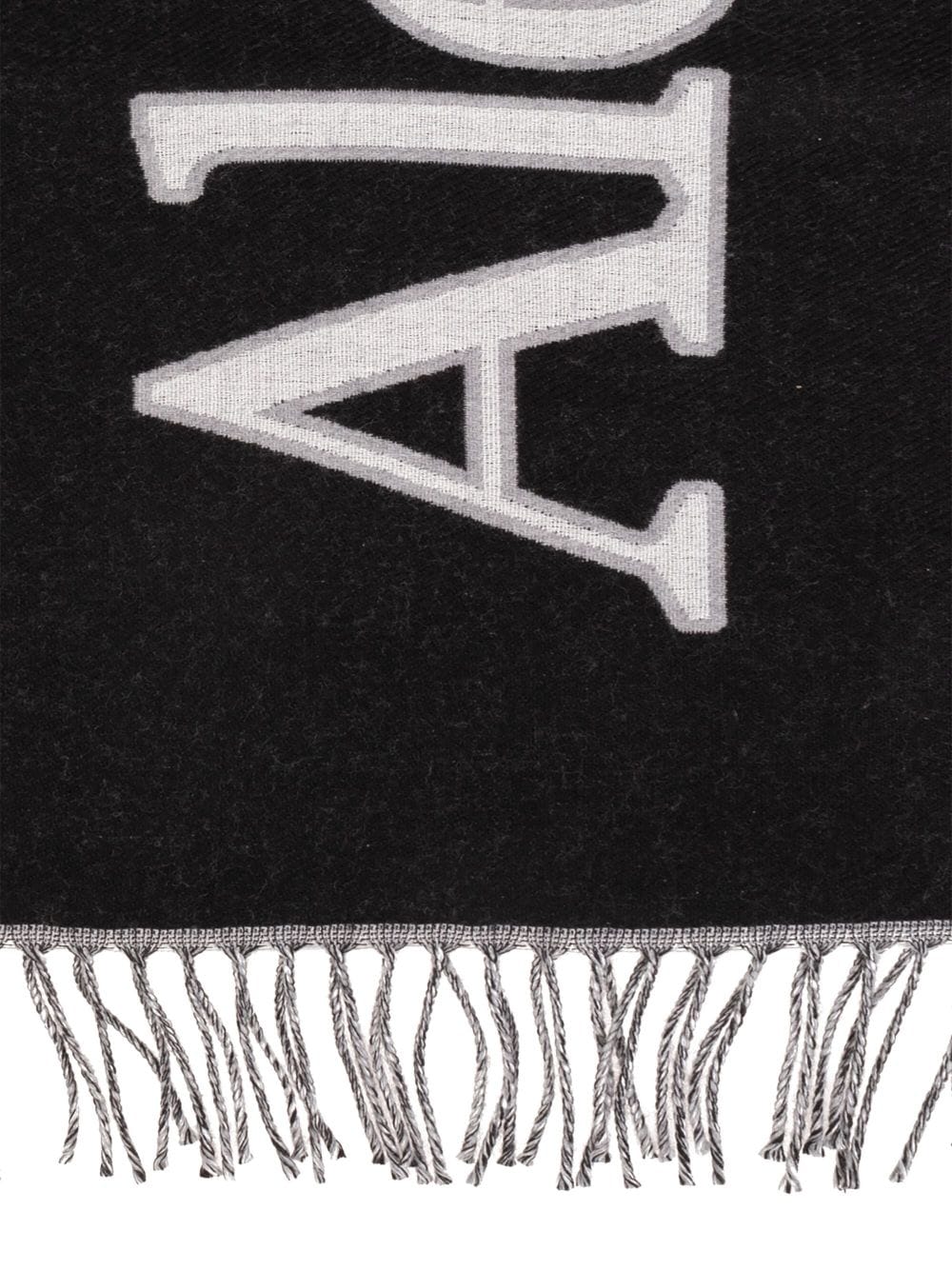 ALEXANDER MCQUEEN Wraparound Wool Scarf with Logo Detail