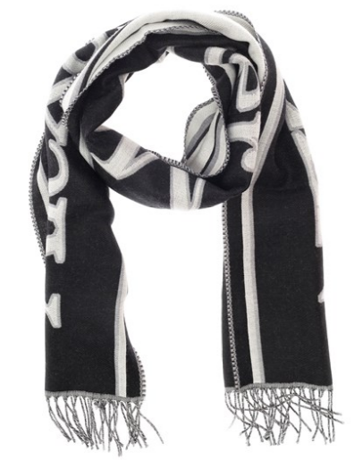 ALEXANDER MCQUEEN Wraparound Wool Scarf with Logo Detail