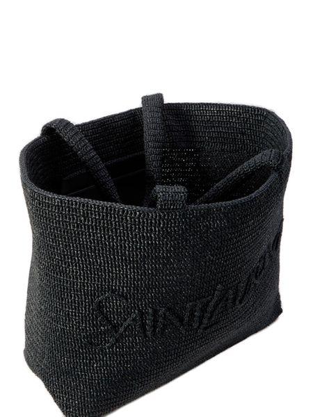 SAINT LAURENT Raffia Shopping Handbag