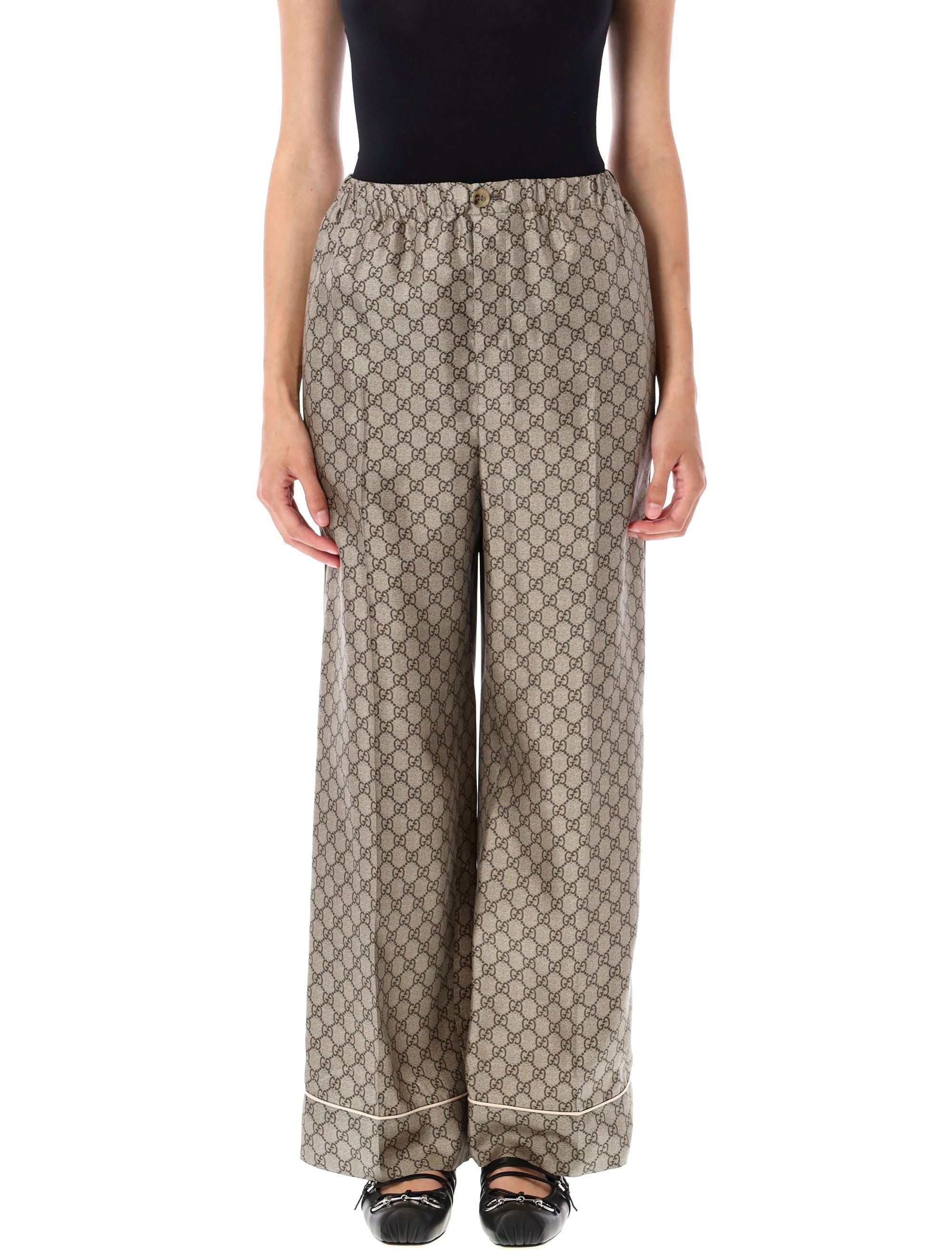 GUCCI Supreme Print Silk Trouser - Size 38