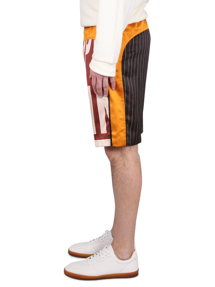 DRIES VAN NOTEN Men's Mini Bermuda Shorts with Elastic Waistband