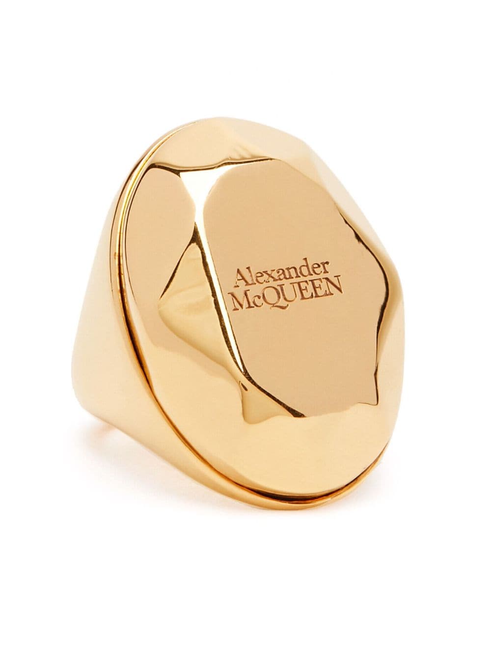 ALEXANDER MCQUEEN Faceted Stone Logo Ring for Women