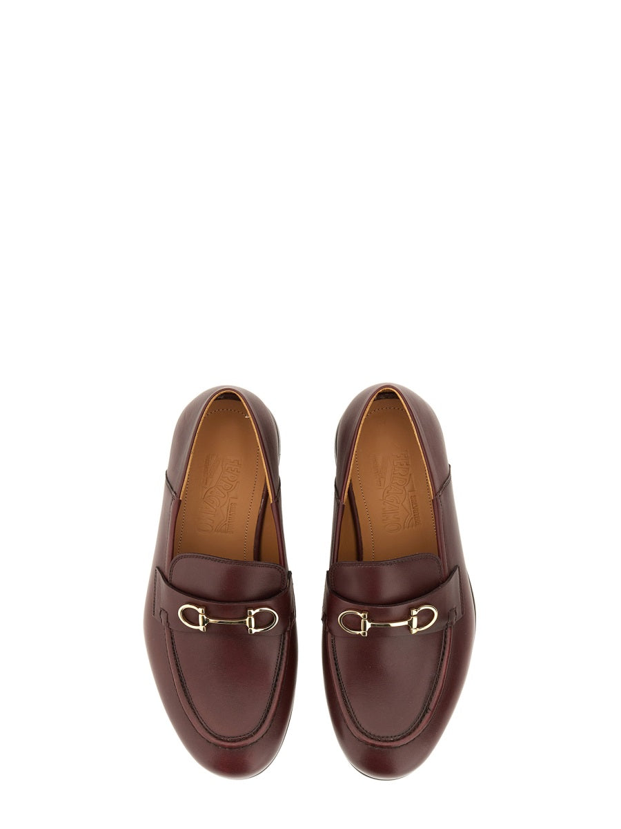 Ferragamo Gancini Hook Ornament Moccasins with 2 cm Heel
