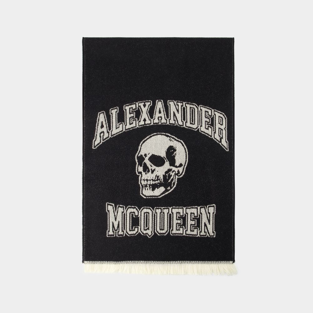 ALEXANDER MCQUEEN Varsity Logo Skull Scarf