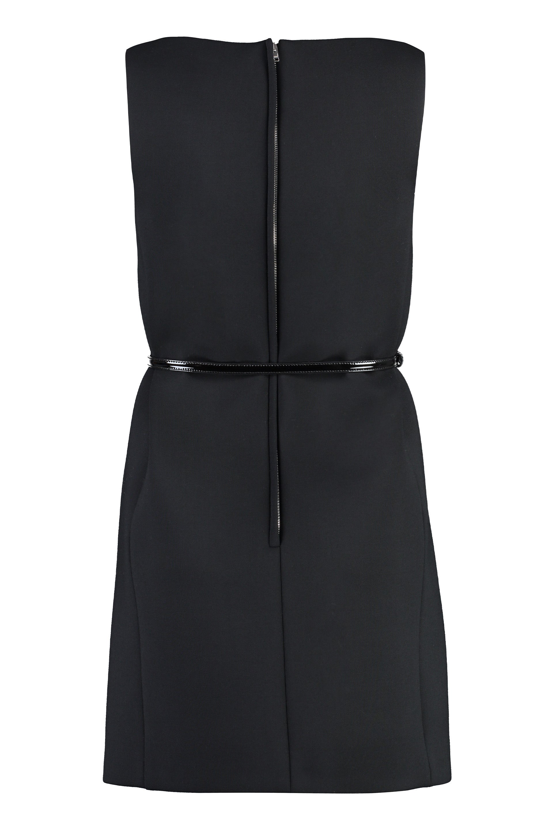 GUCCI Wool-Blend Mini Dress with Belt and Pockets
