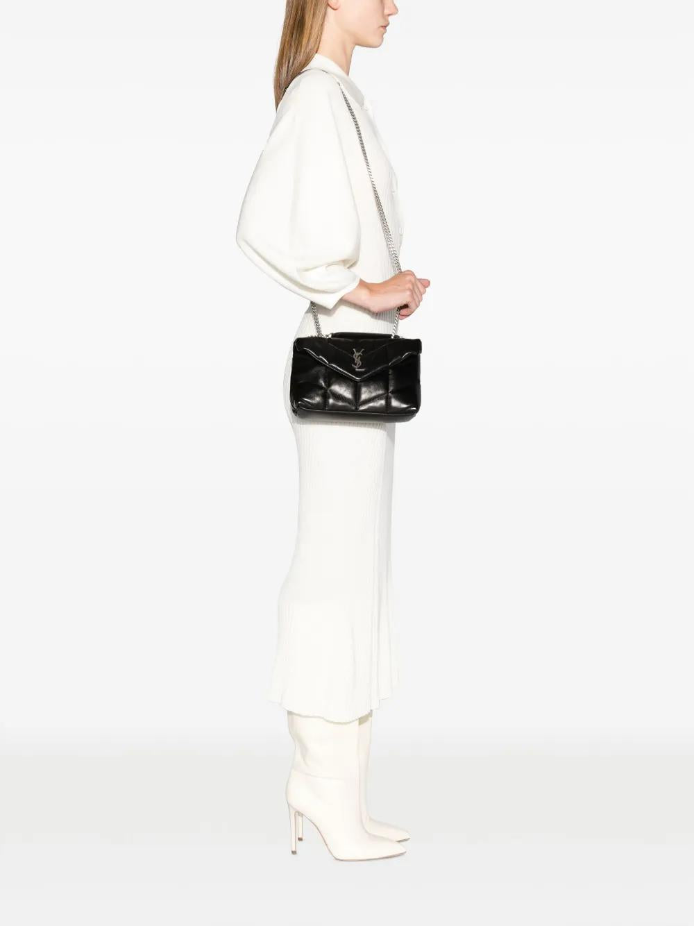 SAINT LAURENT Mini Pouch Handbag with Logo Chain