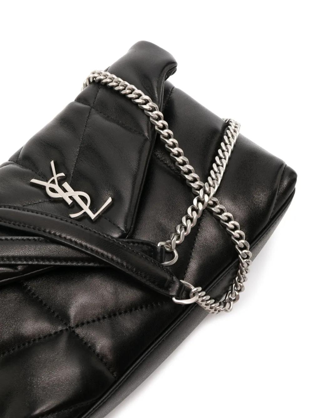 SAINT LAURENT Mini Pouch Handbag with Logo Chain
