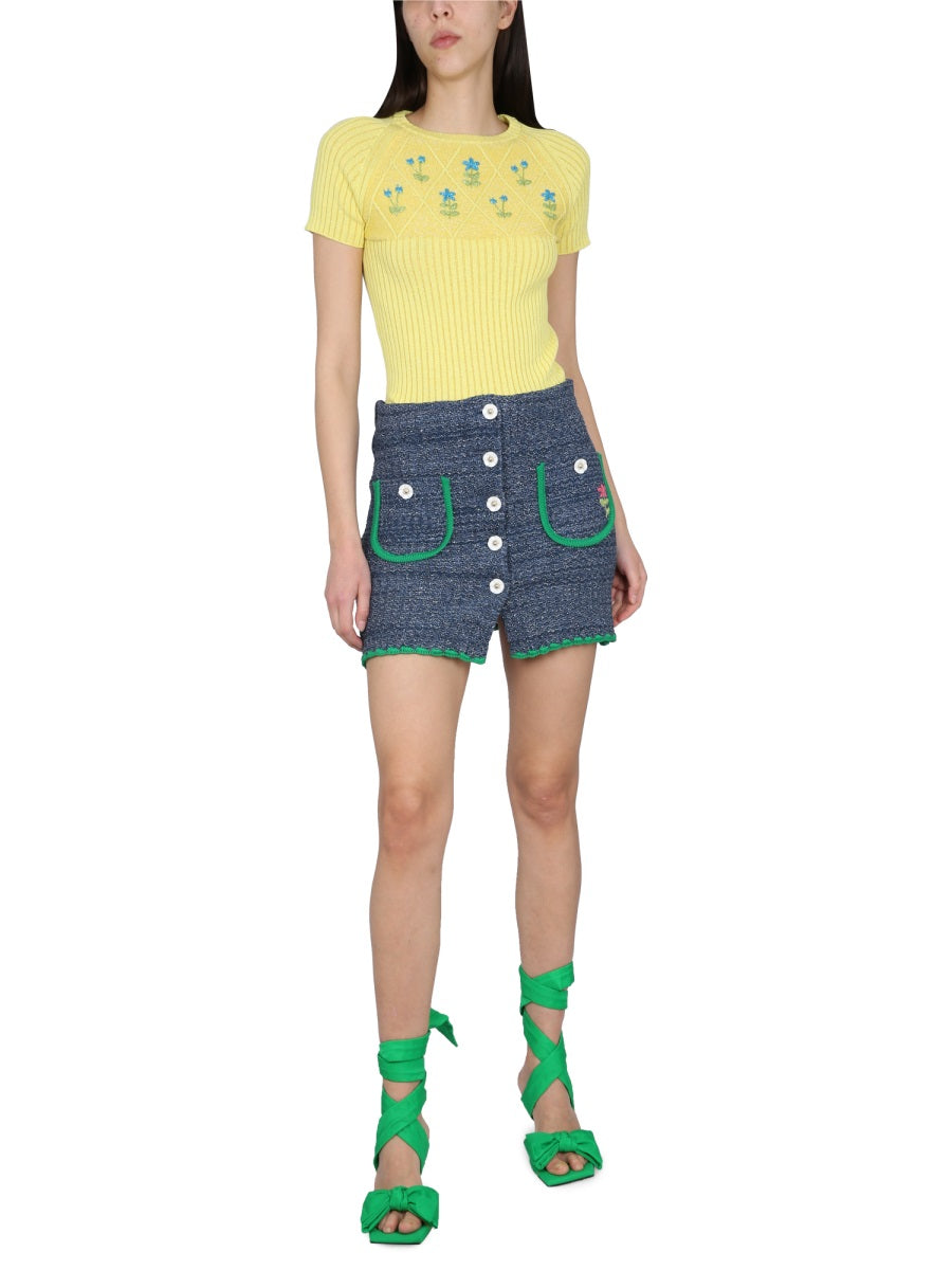 CORMIO Embroidered T-Shirt for Women