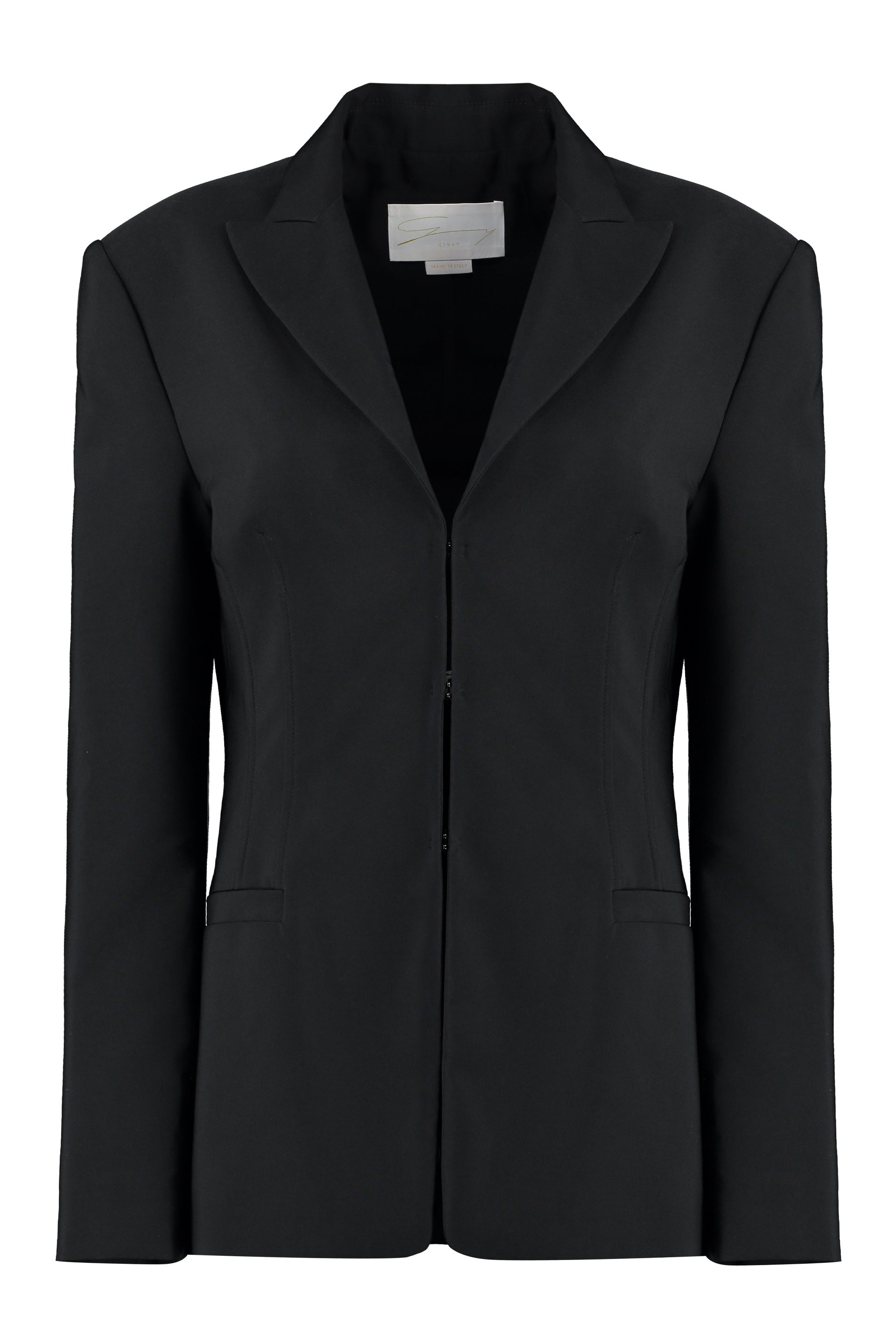 GENNY Techno Fabric Jacket with Padded Shoulders