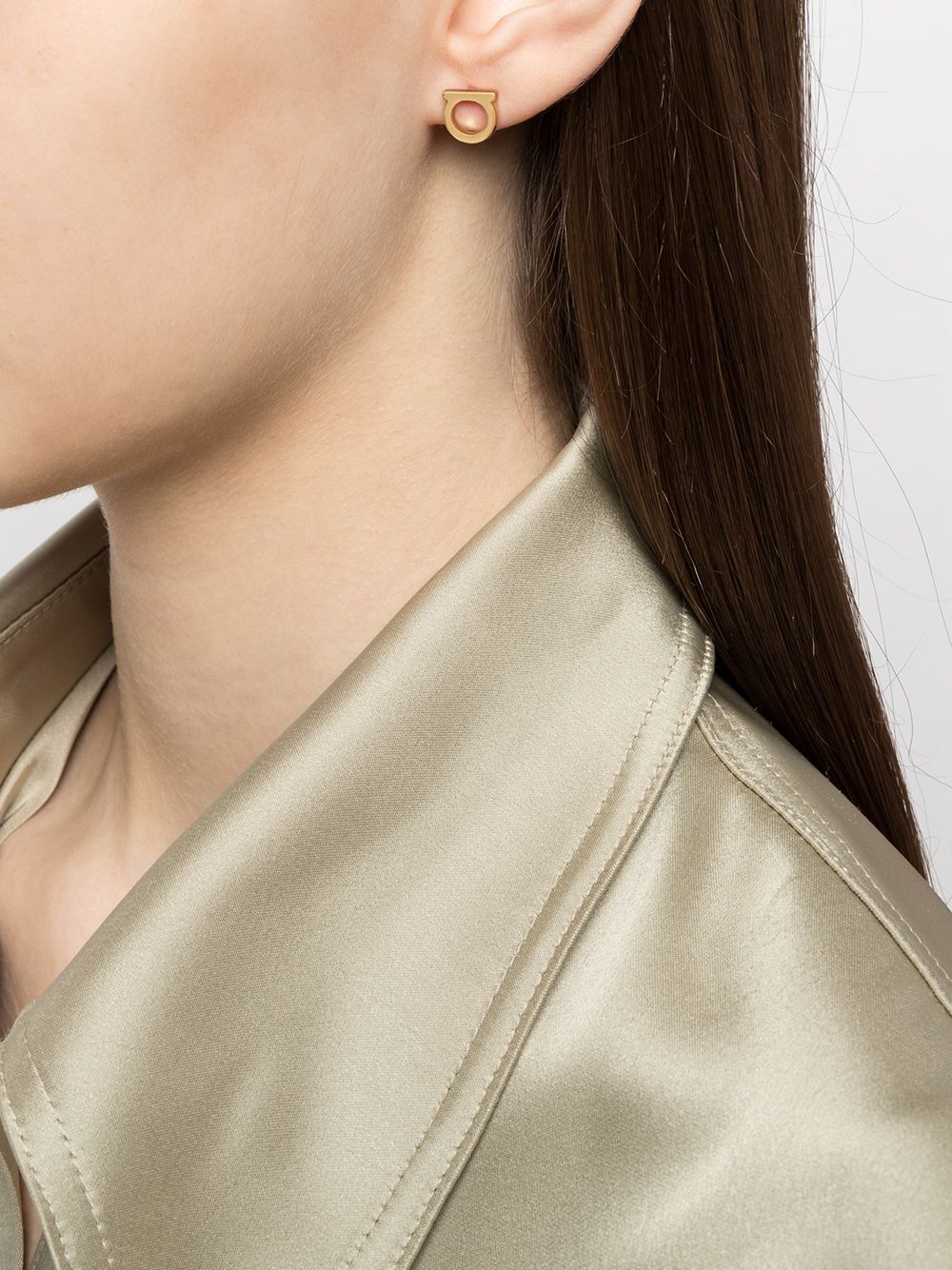 Ferragamo Mini Gancini Hook Earrings