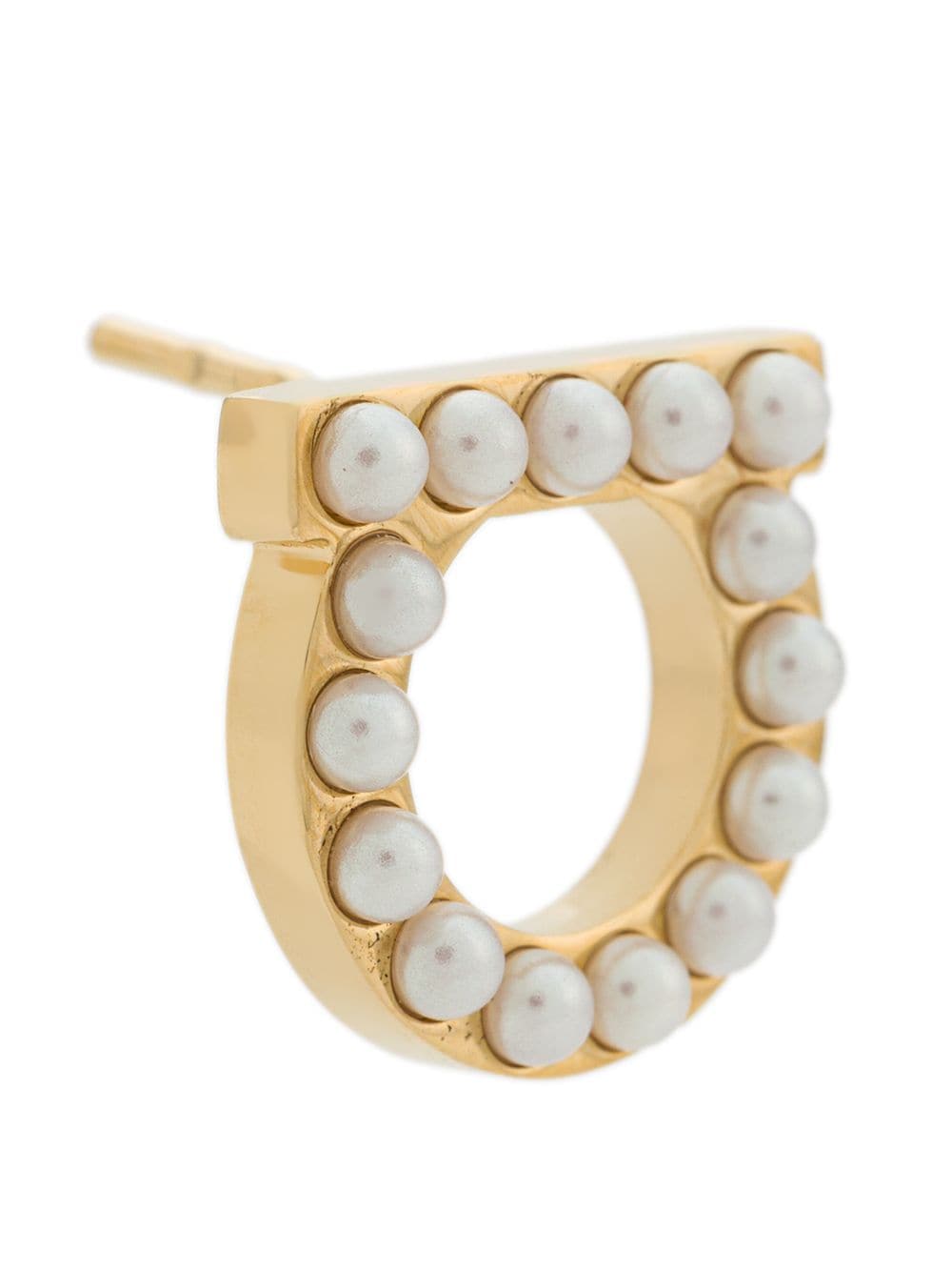 Ferragamo Gancini Hook Pearls Mini Earrings