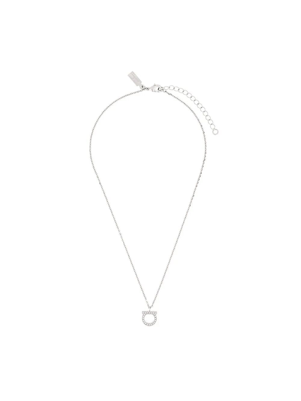 Ferragamo Elegant Hook Necklace with Crystals