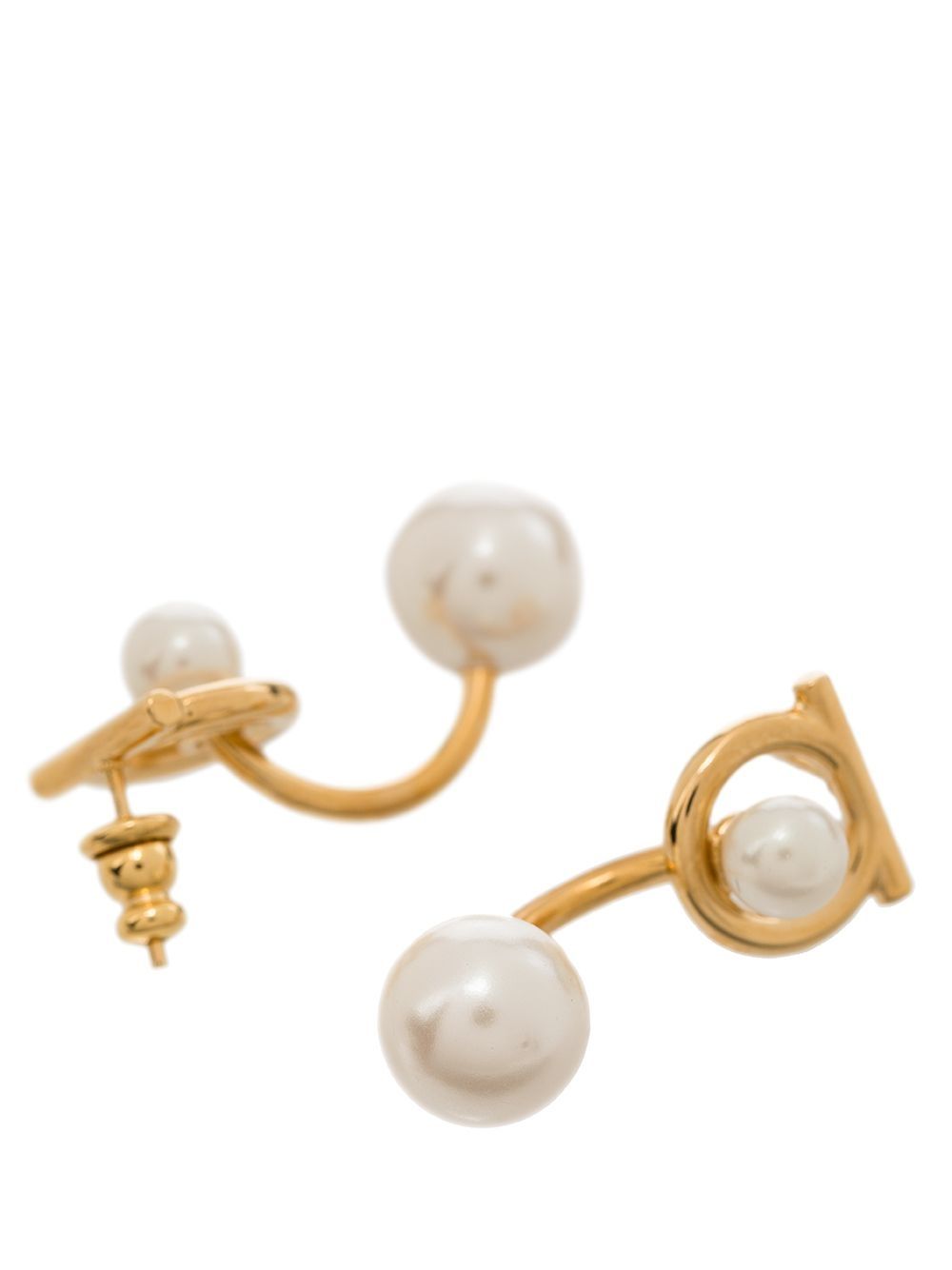 Ferragamo Gancini Hook Earrings with Pearls