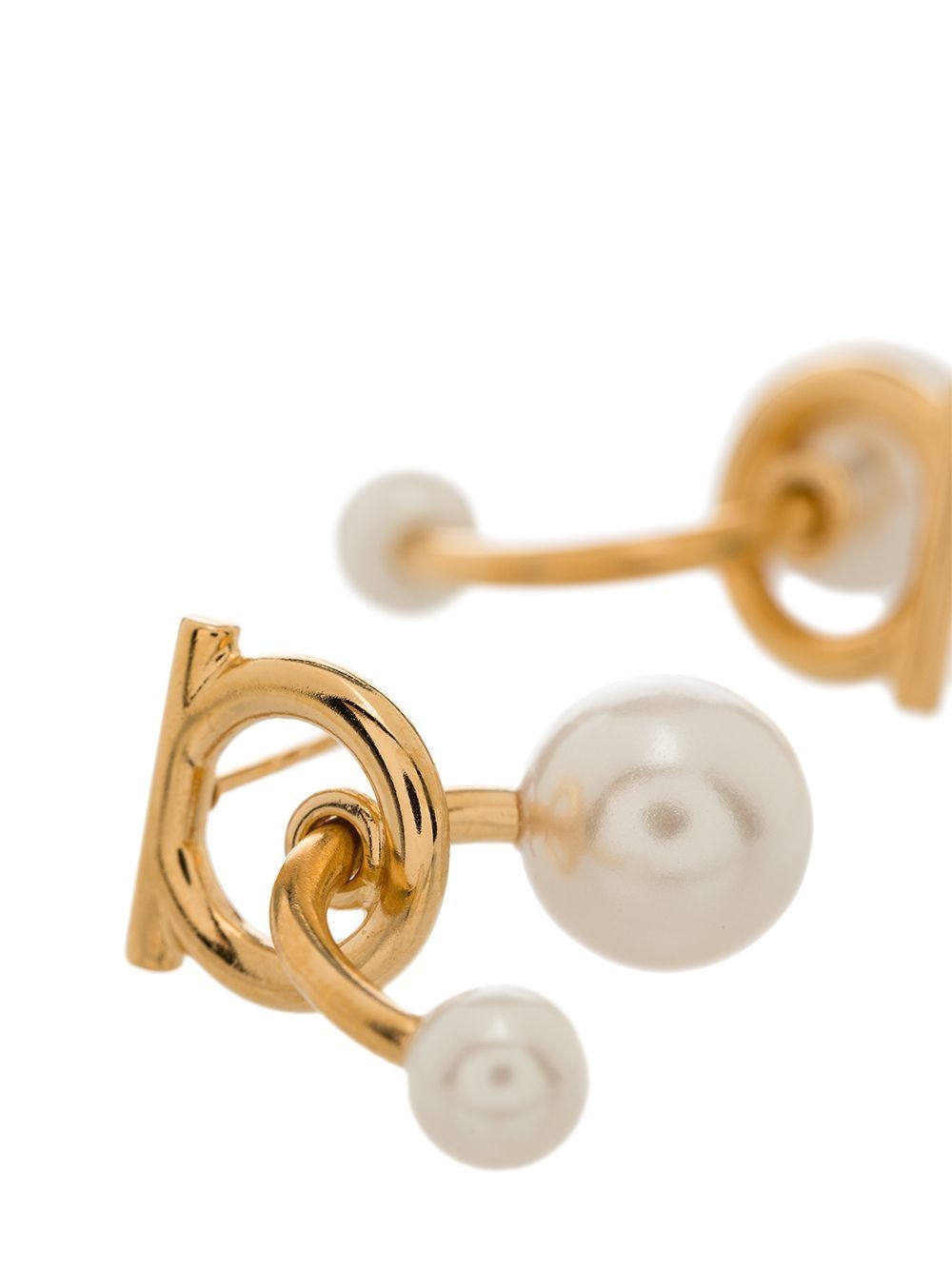 Ferragamo Gancini Hook Earrings with Pearls