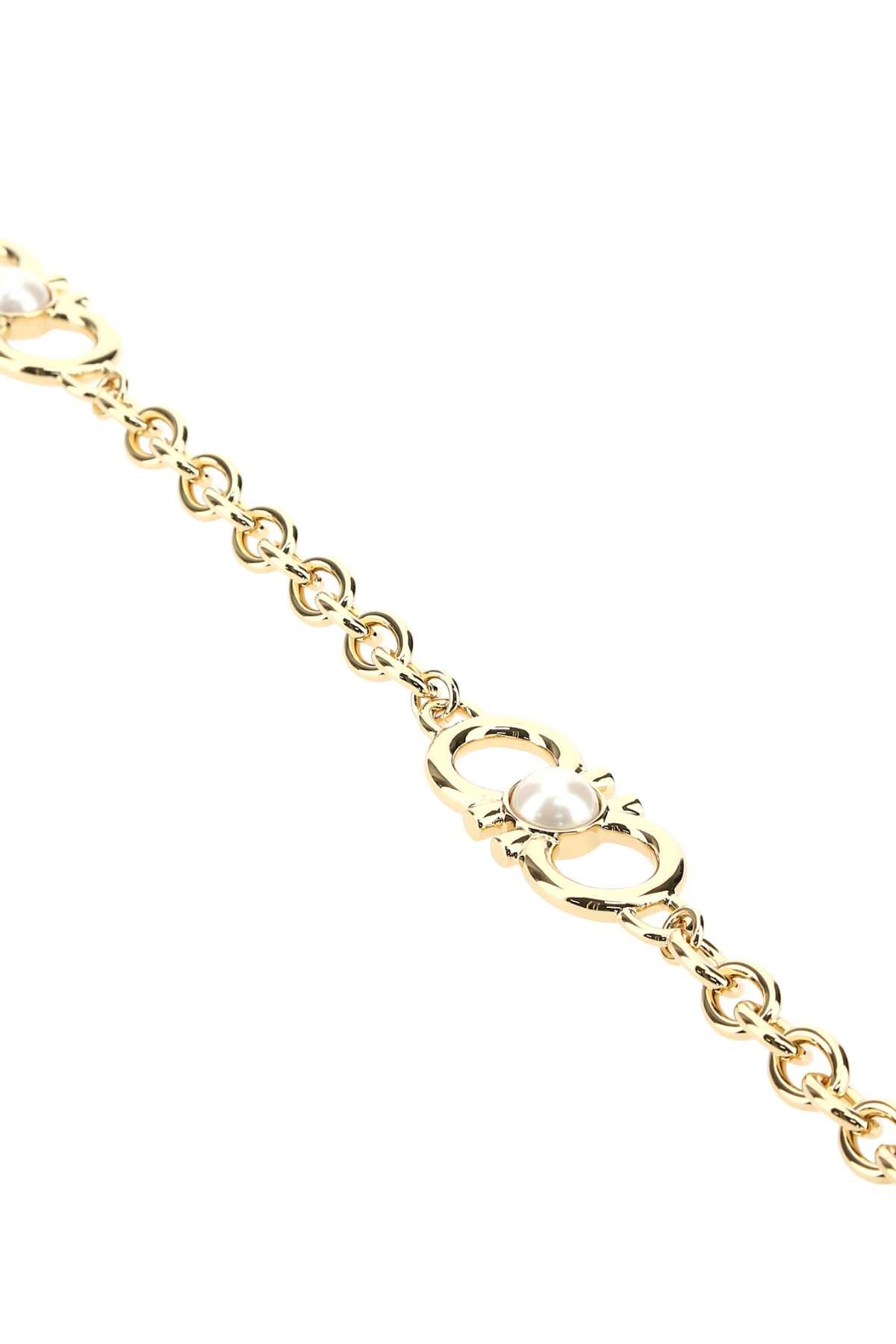 Ferragamo Golden Metal Necklace for Women