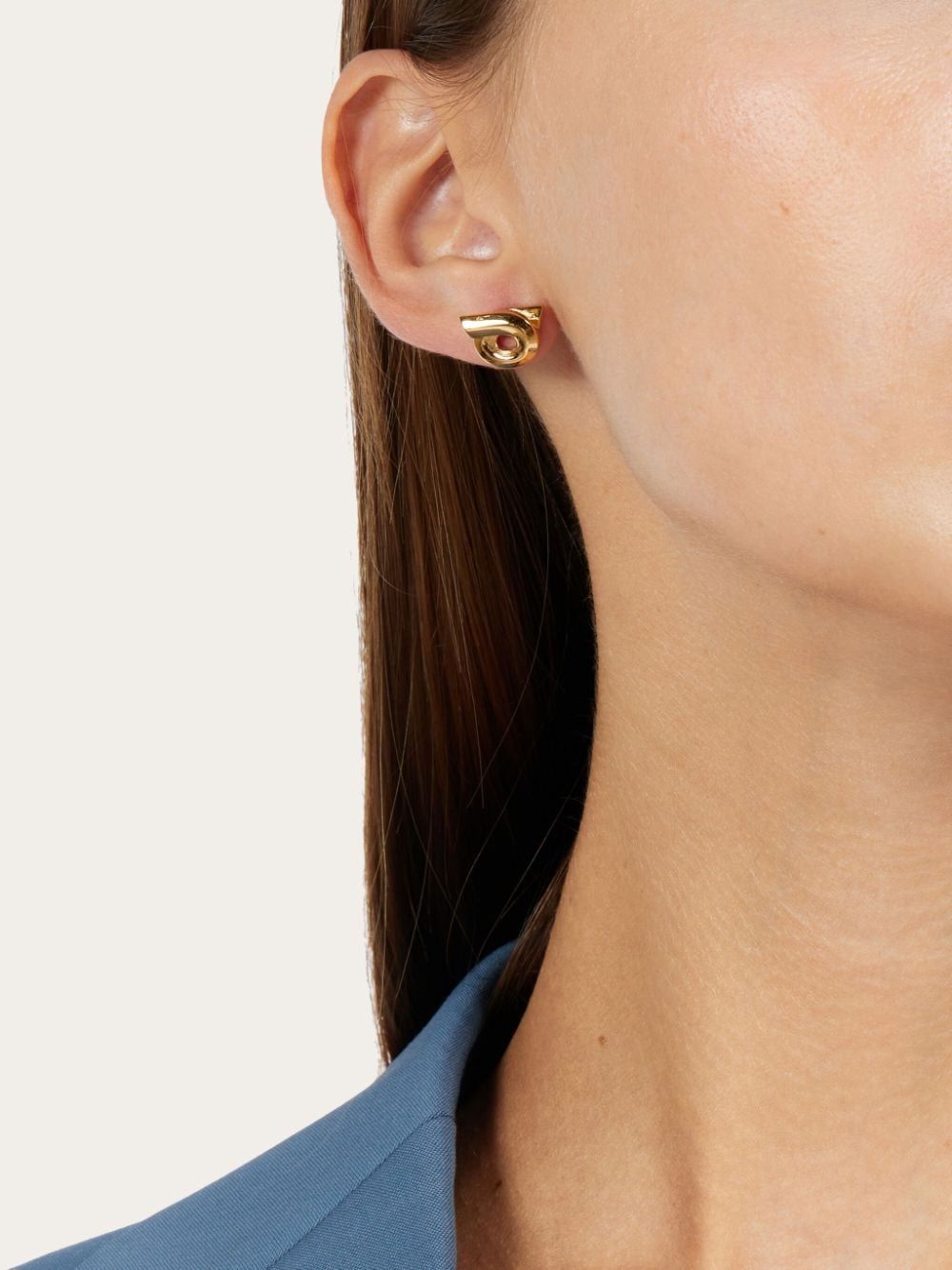 Ferragamo Gancini Hook Stud Earrings