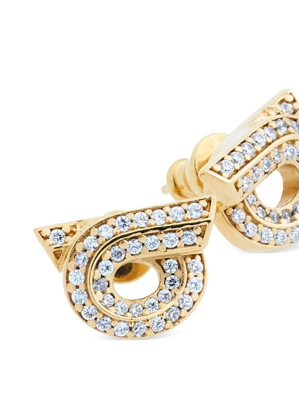 Ferragamo Gancini Hook Earrings with Rhinestones
