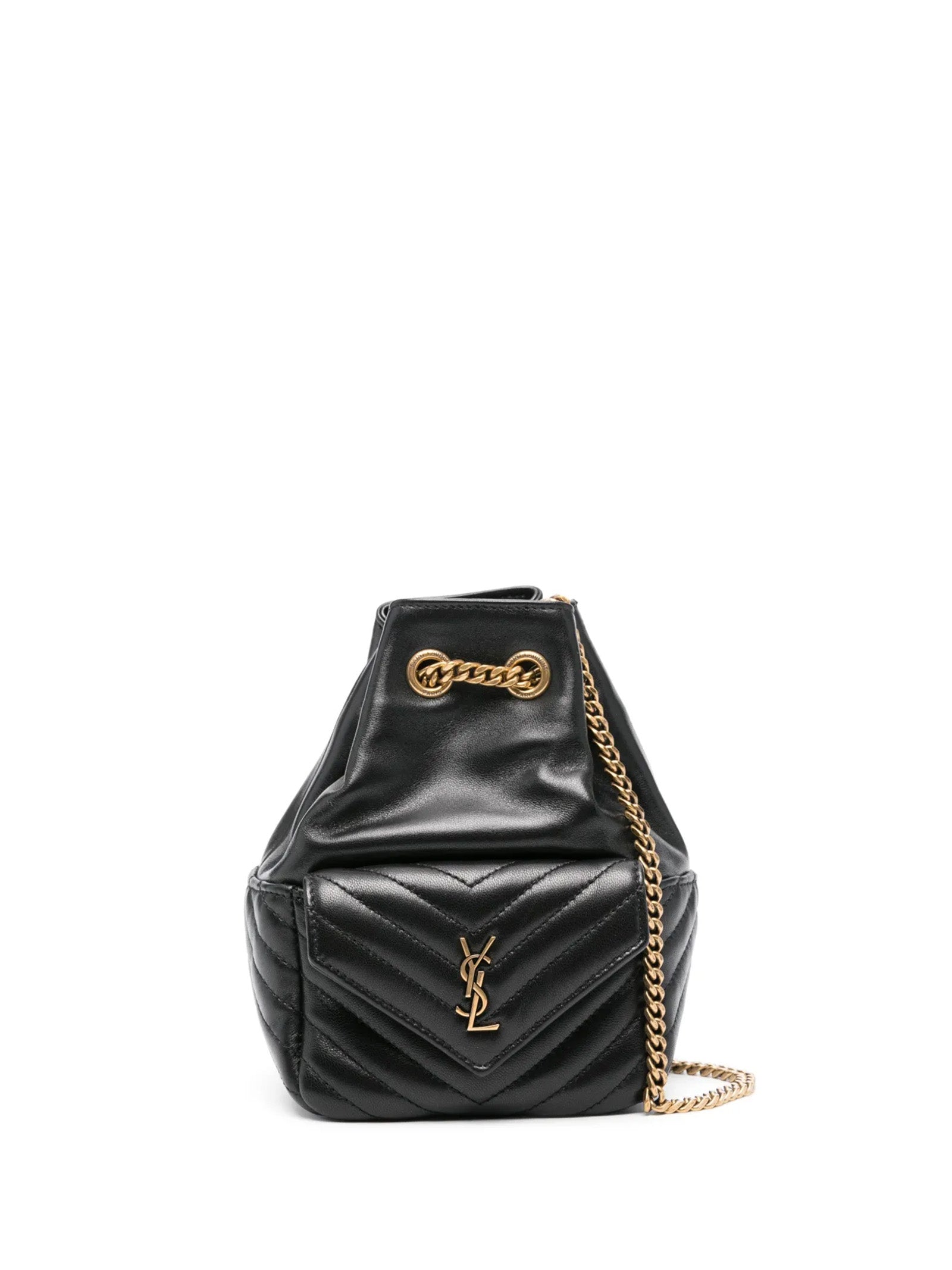 SAINT LAURENT Mini Bucket Handbag in Nappa Leather with Chain Strap