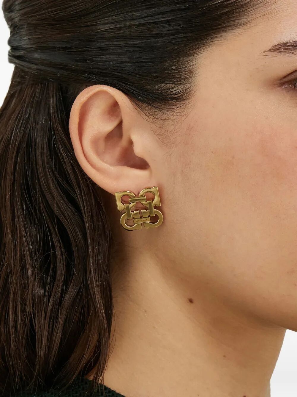 Ferragamo Gancini Hook Clip-On Earrings