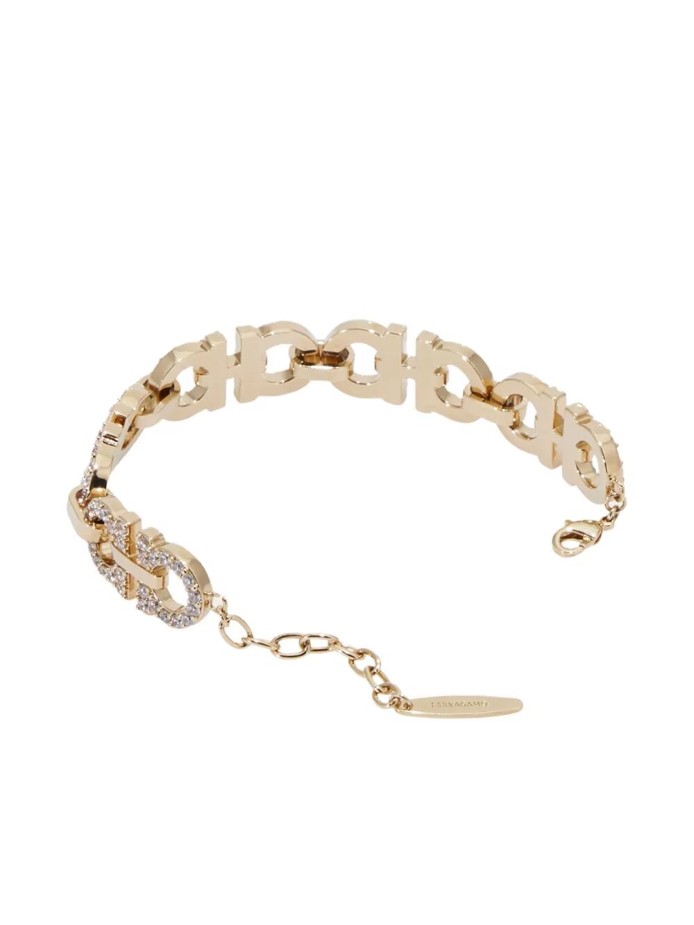 Ferragamo Crystal Embellished Gancini Hook Bracelet