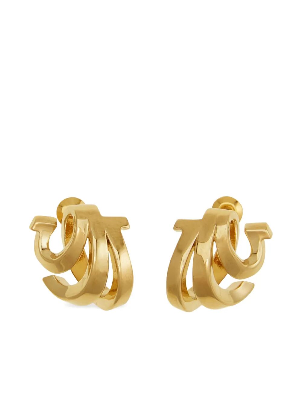 Ferragamo Triple Gancini Hook Earrings