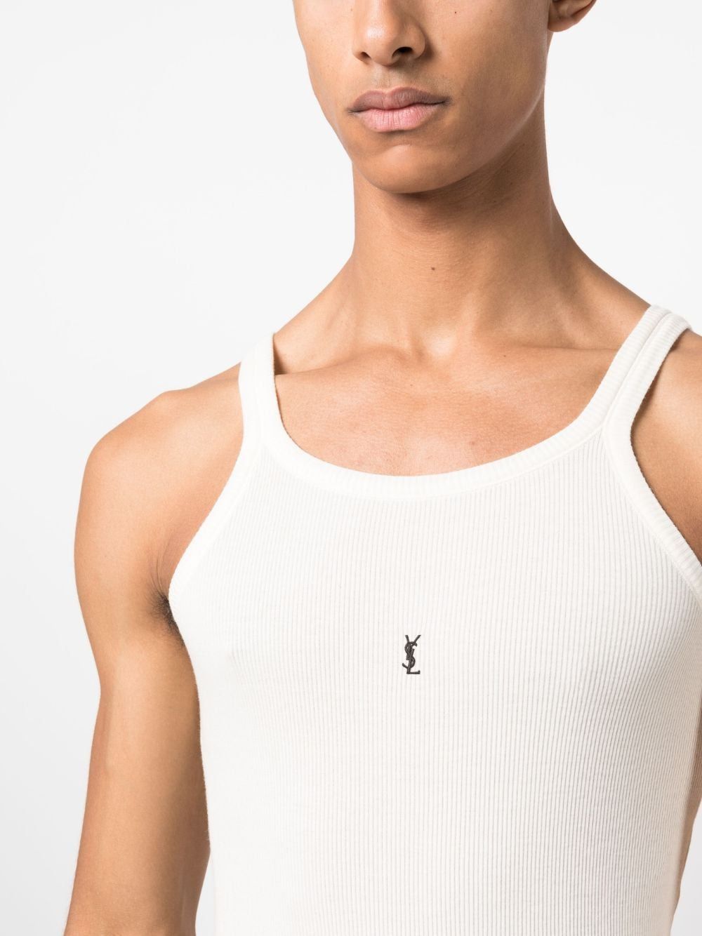 SAINT LAURENT Cotton Tank Top for Men - SS25 Edition