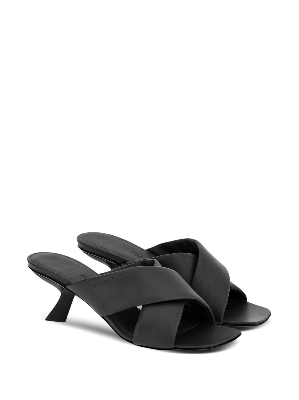 Ferragamo Lambskin Crossover Slip-On Heels