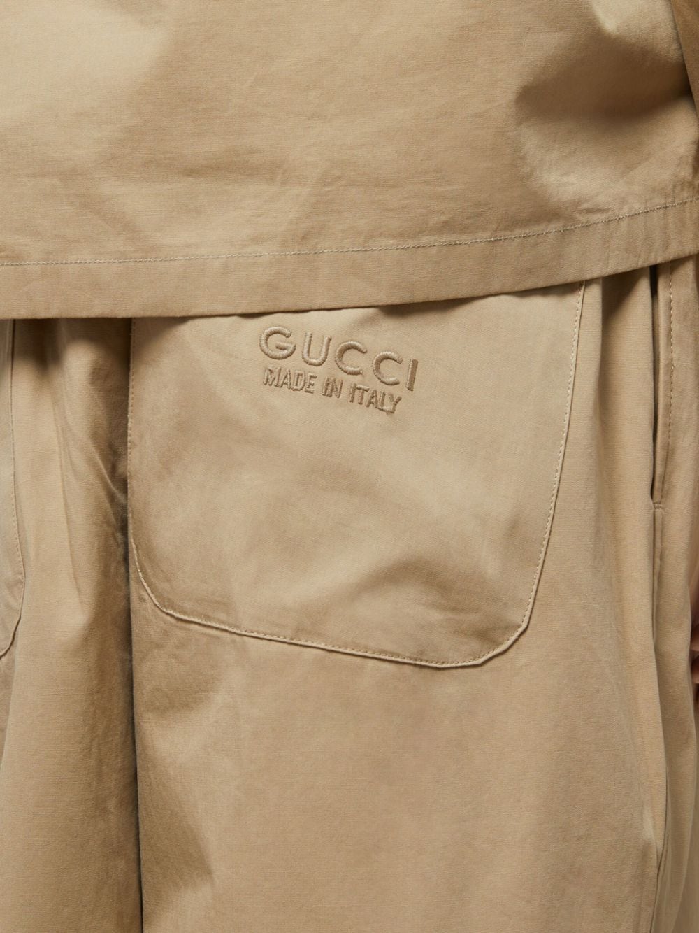 GUCCI Heavy Cotton Poplin Pants - Regular Fit, Size 50