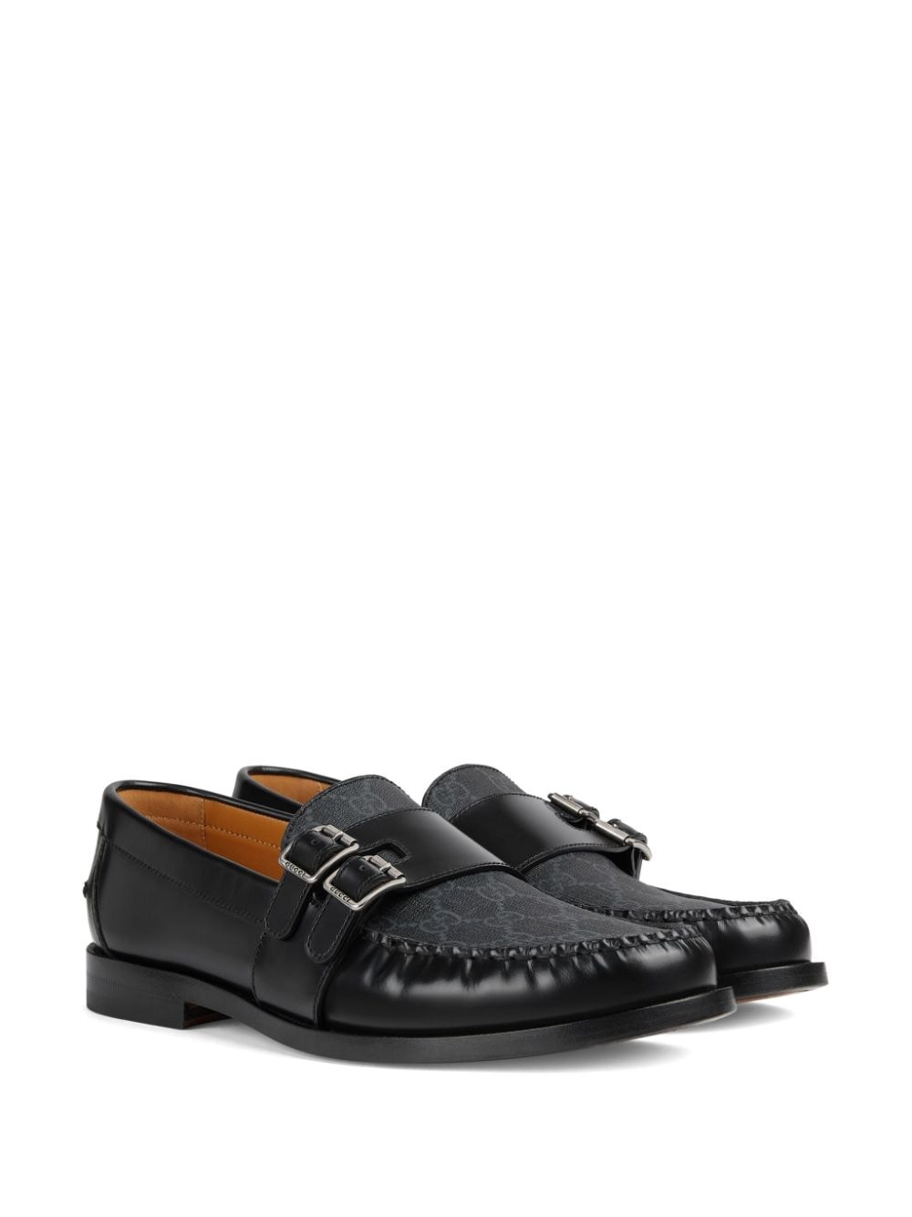 GUCCI Leather Loafers with GG Jacquard Detailing