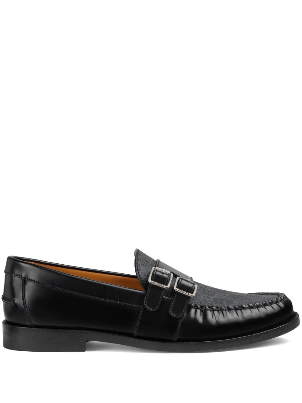 GUCCI Leather Loafers with GG Jacquard Detailing
