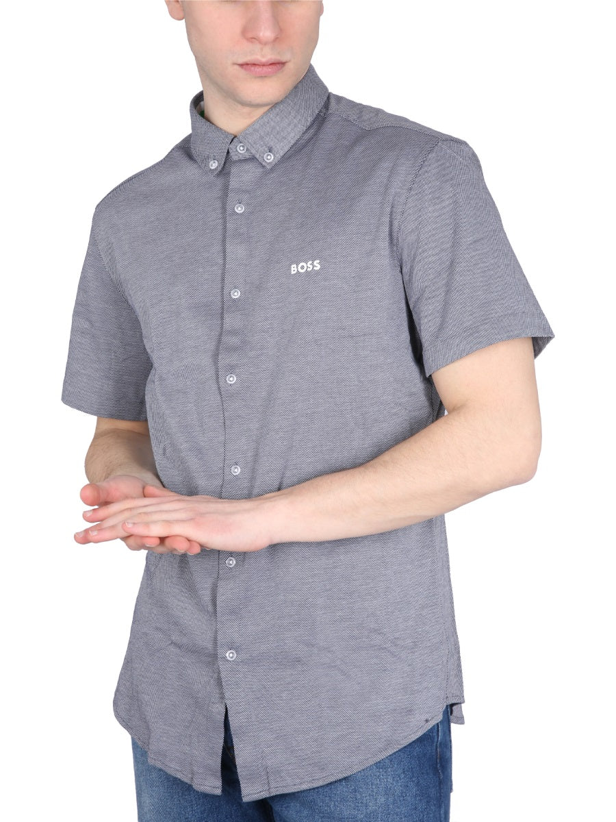 BOSS Logo Button Down Collar Shirt