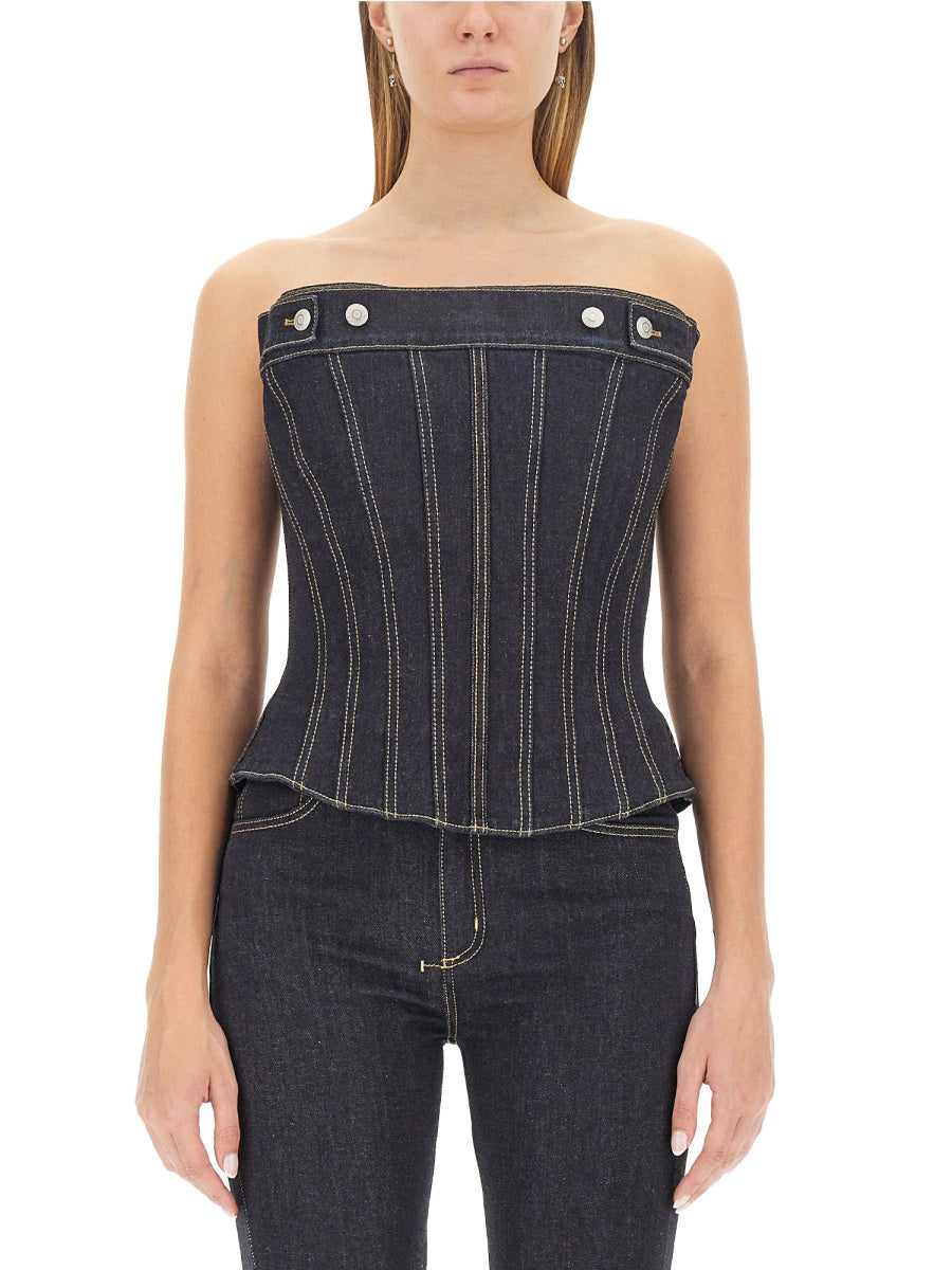 ALEXANDER MCQUEEN Slim Fit Bustier Top - Size 40 IT
