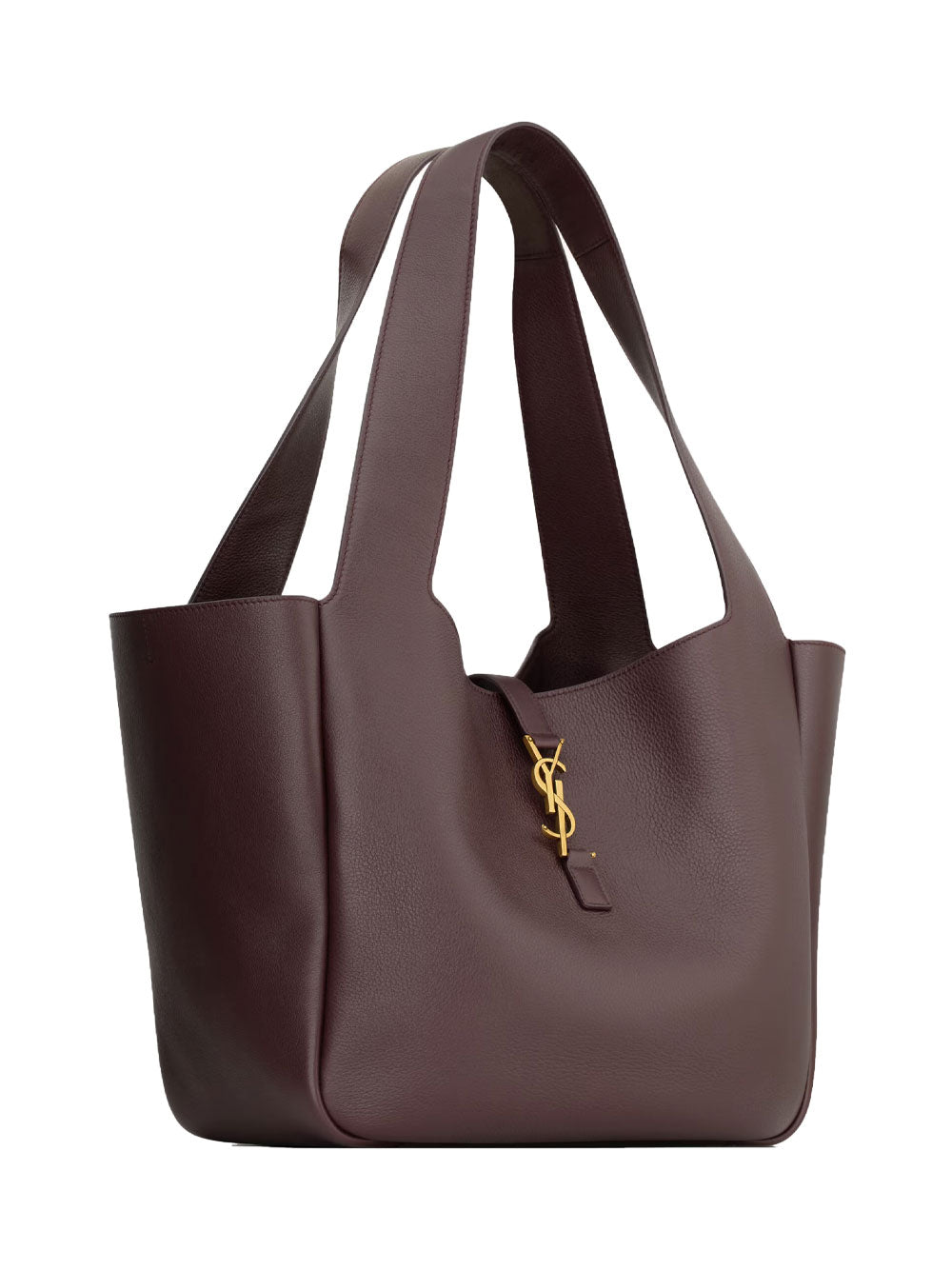 SAINT LAURENT Leather Shoulder Handbag with Logo Plaque - Women’s Mini