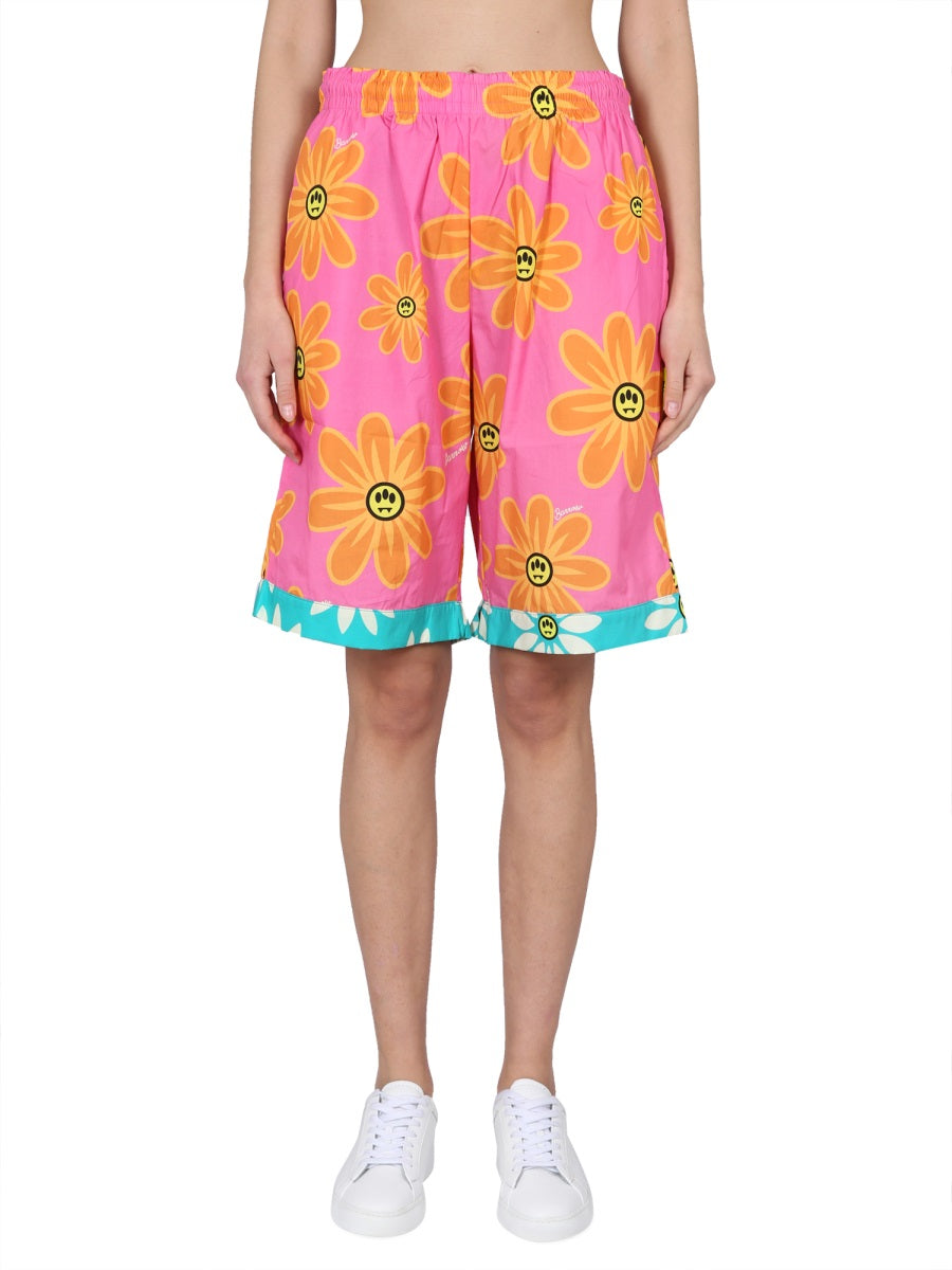 BARROW Sunflower Print Bermuda Shorts - Unisex
