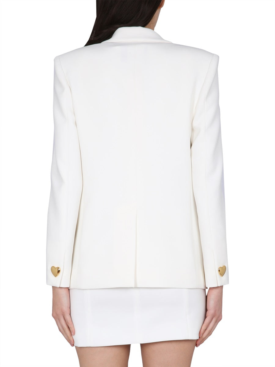 MOSCHINO Peaked Lapel Heart-Shape Single-Breasted Jacket