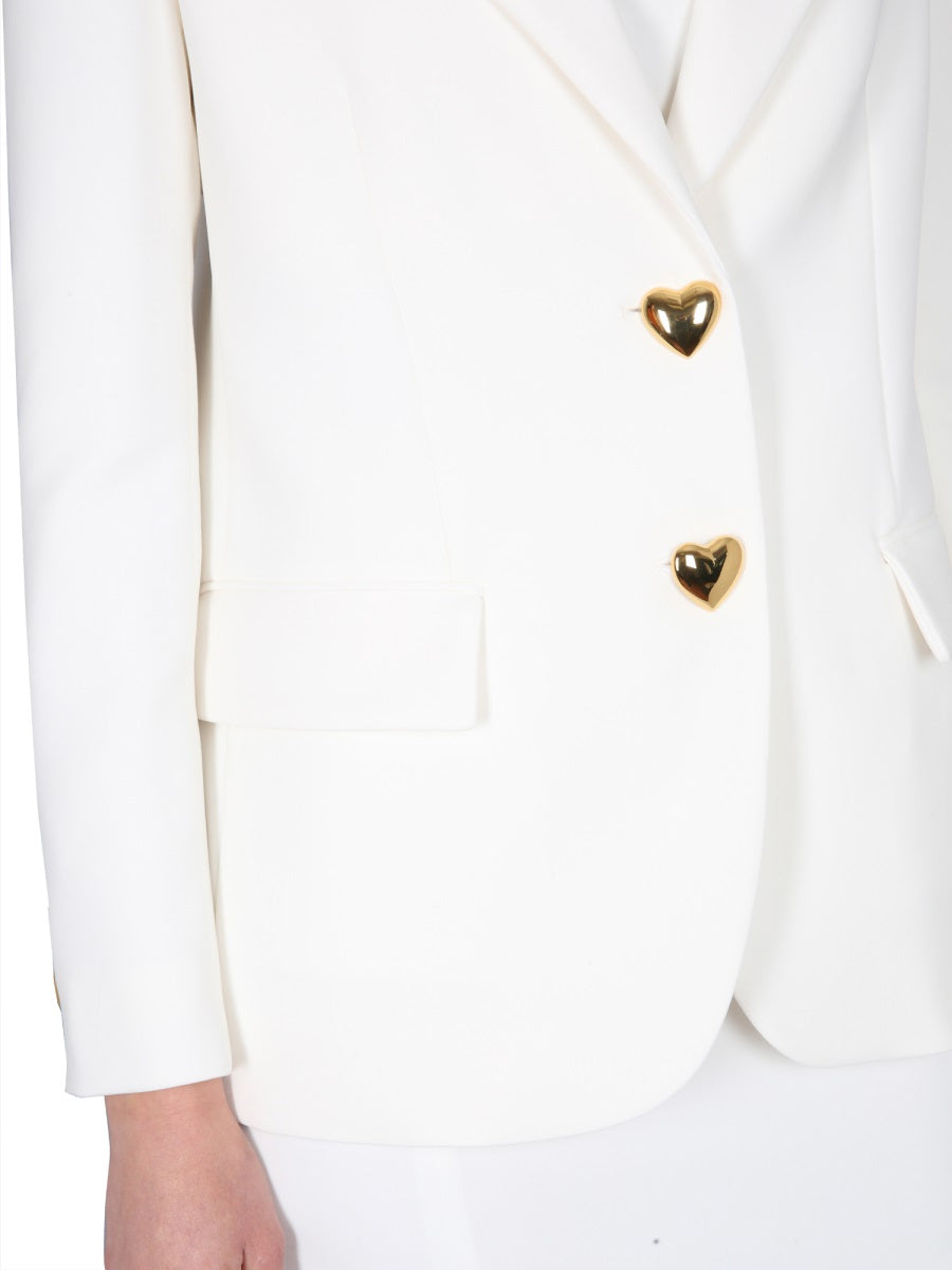 MOSCHINO Peaked Lapel Heart-Shape Single-Breasted Jacket