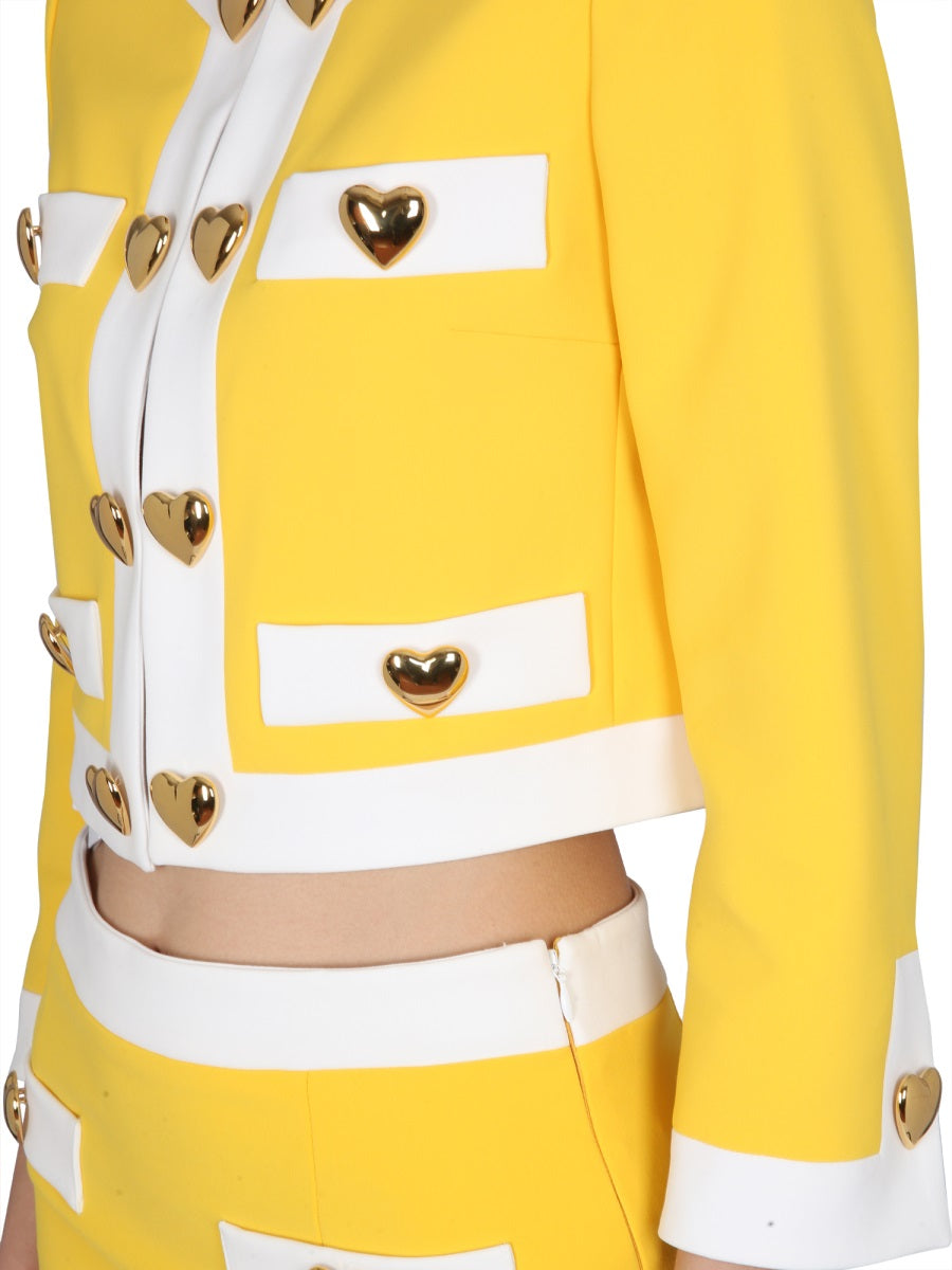MOSCHINO Heart Buttons Crepe Jacket