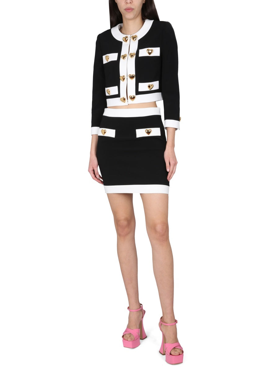 MOSCHINO Heart Buttons Crepe Jacket