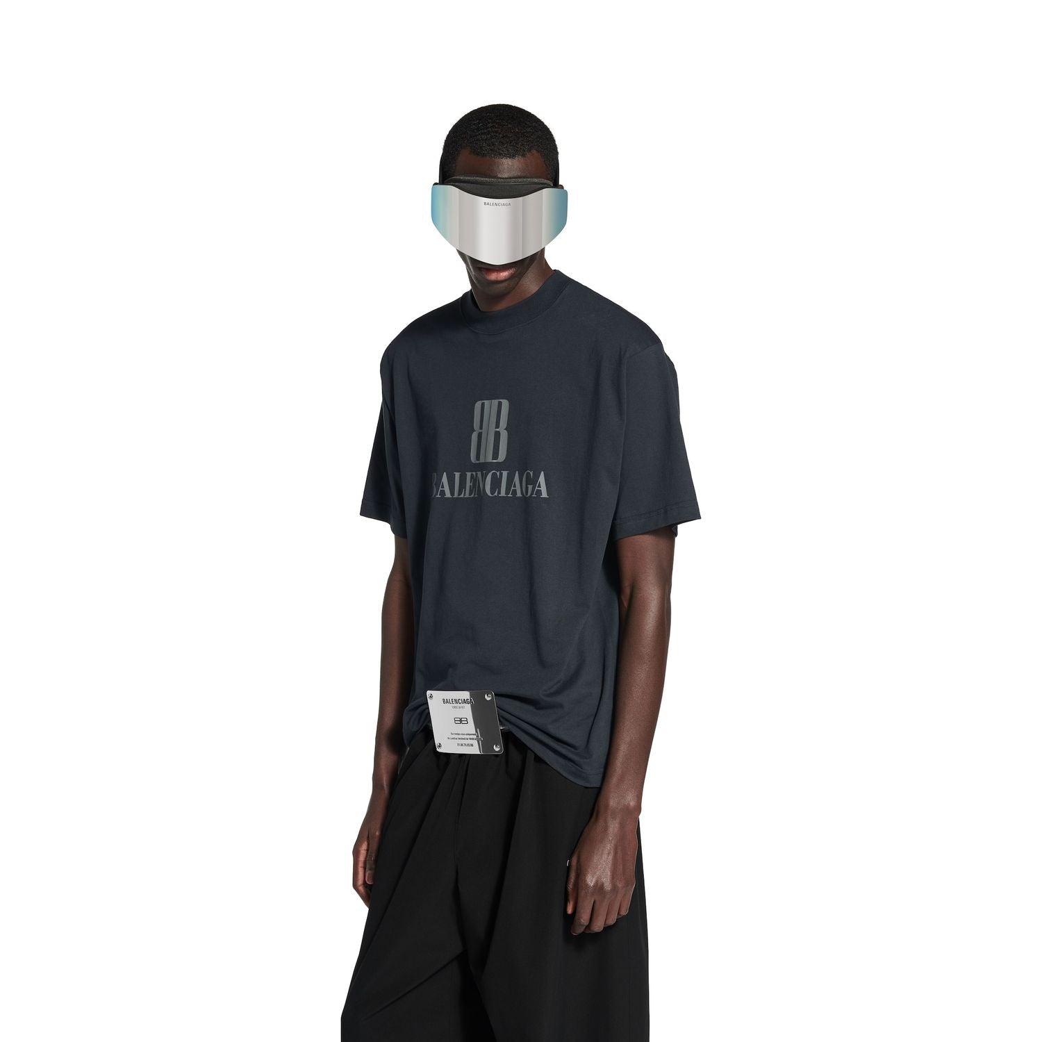 BALENCIAGA Distressed Oversized BB T-Shirt - Men's Size M