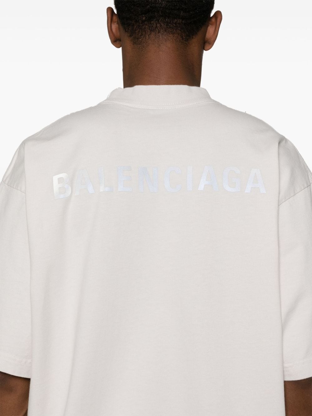BALENCIAGA Ribbed Crew Neck T-Shirt - Drop Shoulder - Men's Size