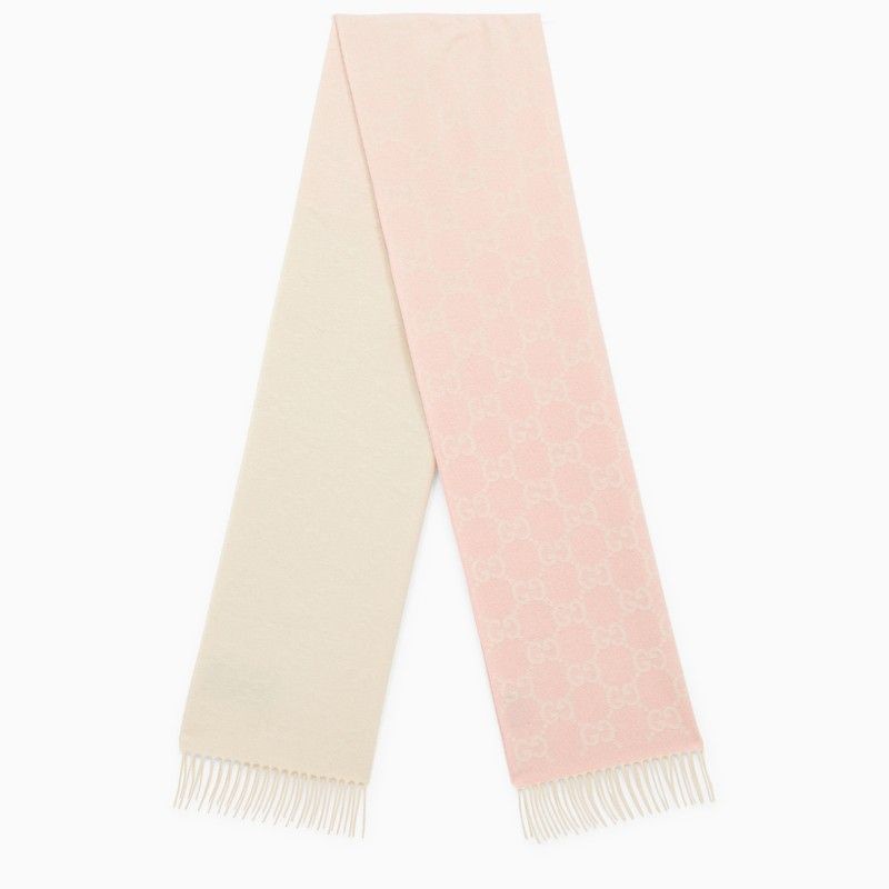 GUCCI Cashmere Scarf with All-Over Logo Jacquard - Women's