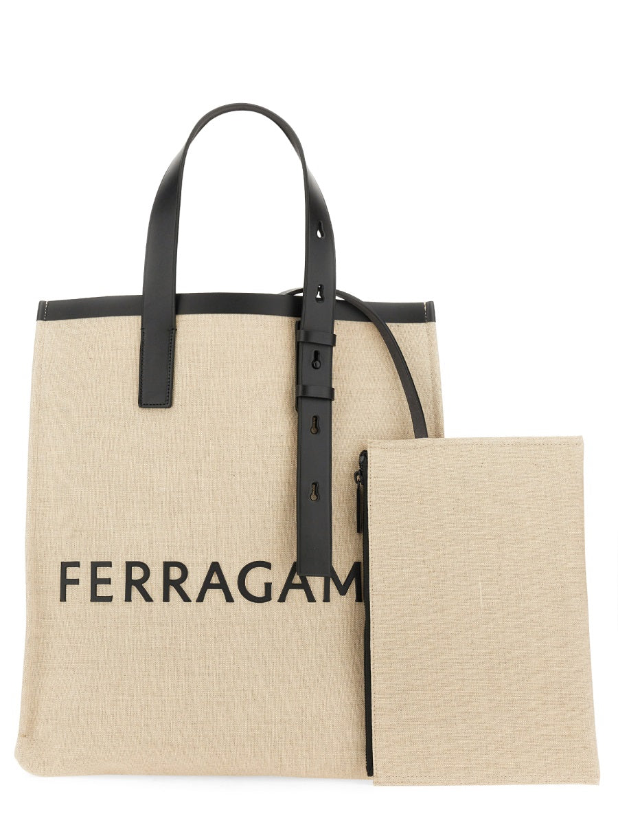 Ferragamo Tote Handbag with Logo for Men