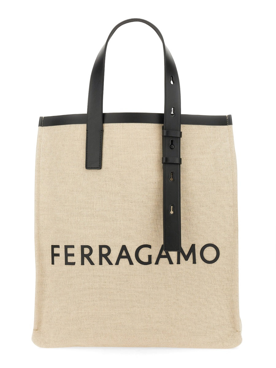 Ferragamo Tote Handbag with Logo for Men