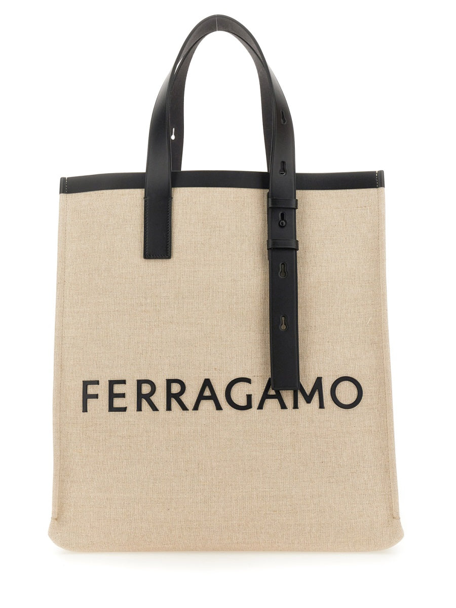 Ferragamo Tote Handbag with Logo for Men