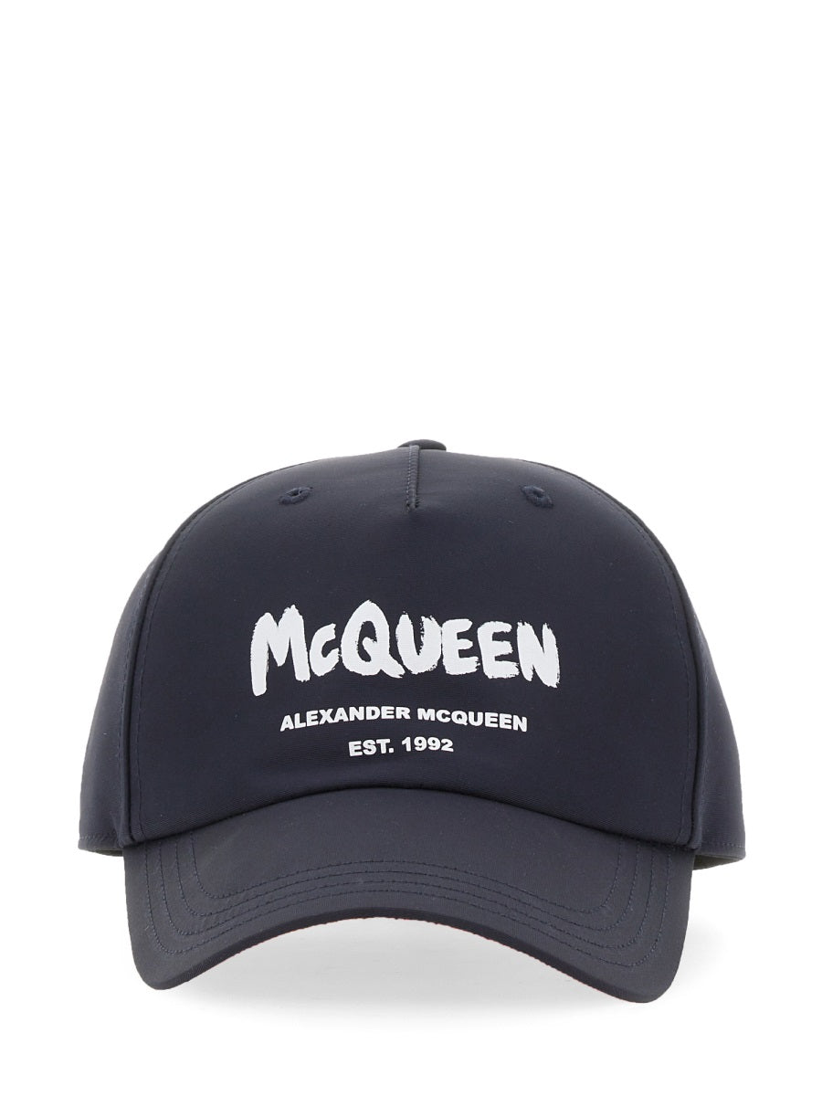 ALEXANDER MCQUEEN Graffiti Logo Hard Visor Hat