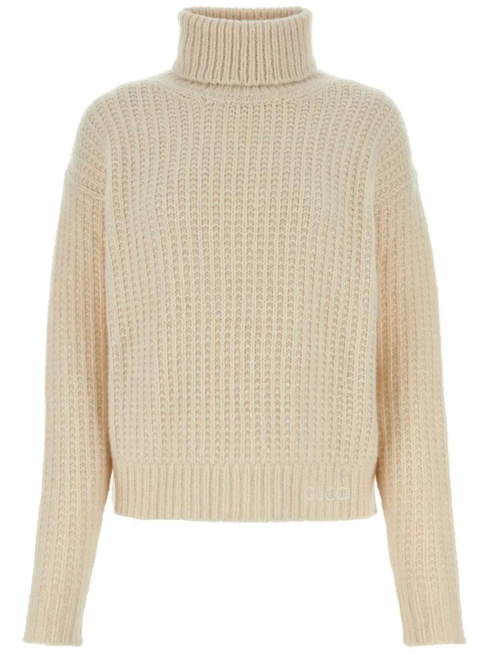GUCCI Oversized Silk and Cashmere Turtleneck Sweater - Size S