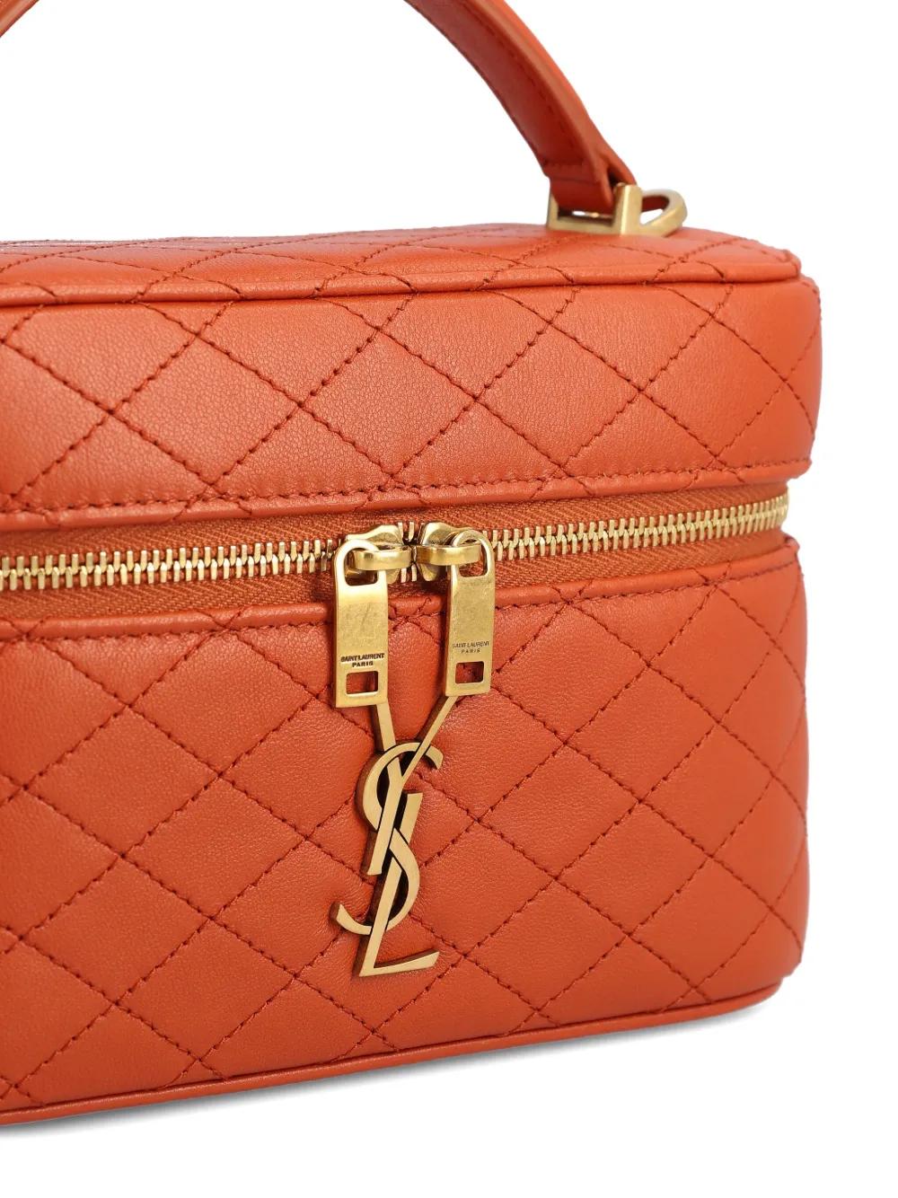 SAINT LAURENT Lambskin Gaby Vanity Mini Handbag - 18 x 11 x 6.5 cm