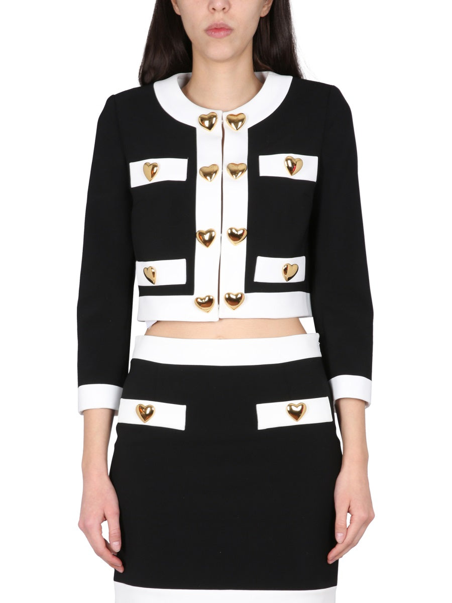 MOSCHINO Heart Buttons Crepe Jacket