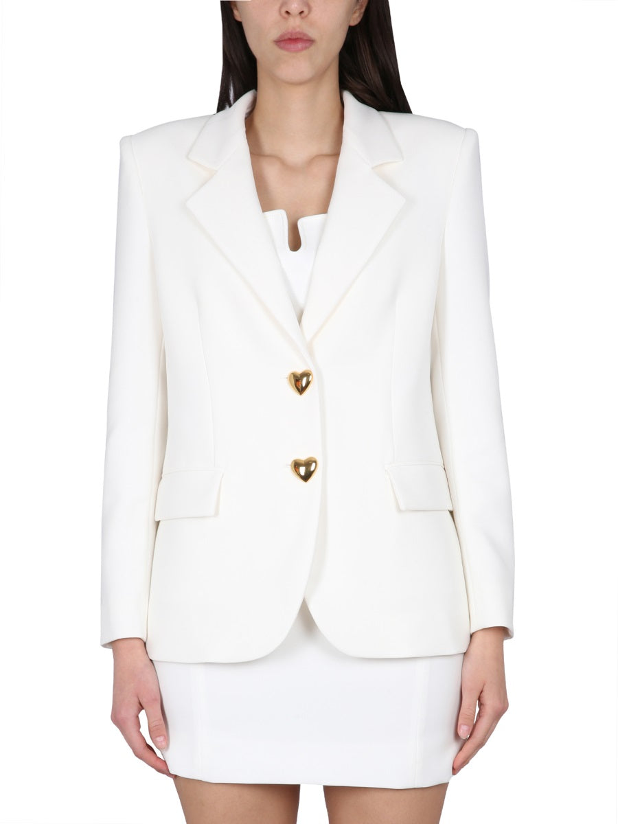 MOSCHINO Peaked Lapel Heart-Shape Single-Breasted Jacket