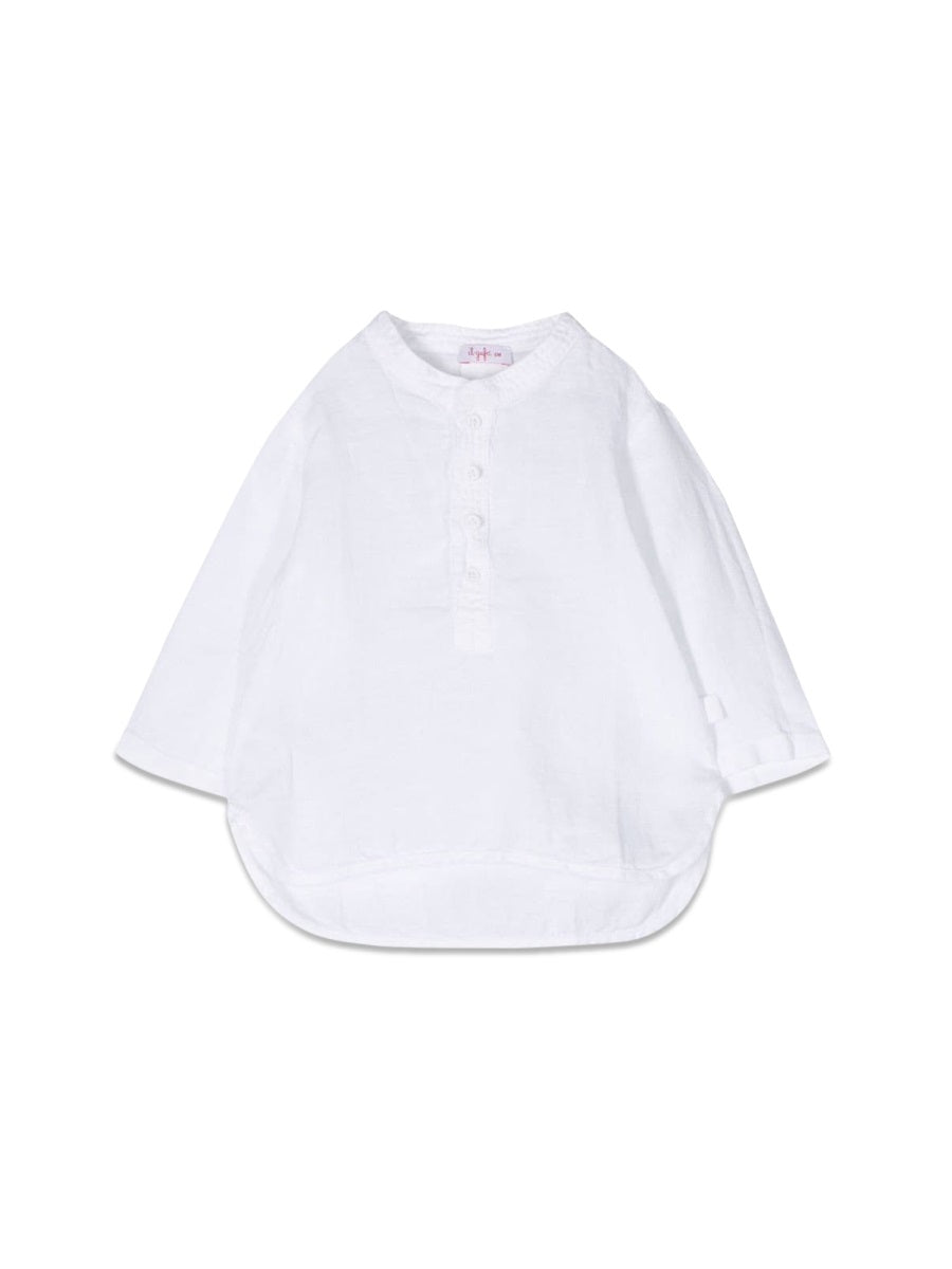 IL GUFO Mini Long Sleeve Linen Shirt for Baby Boys